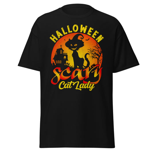 Halloween Vibes, Scary Cat Lady Soft Tee