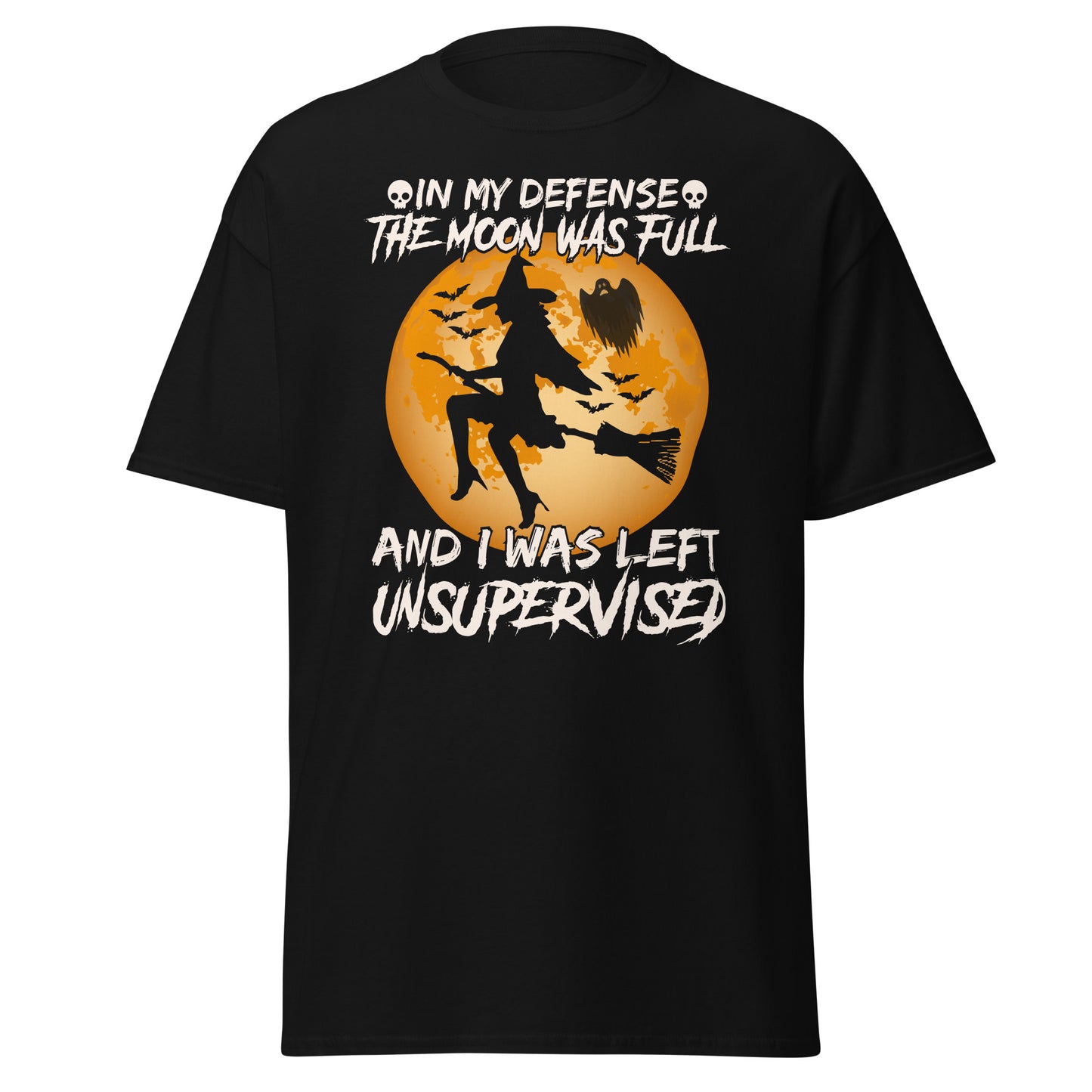 EN MI DEFENSA LA LUNA ESTABA LLENA Y ME DEJARON SIN SUPERVISIÓN, Camiseta estilo suave de Halloween