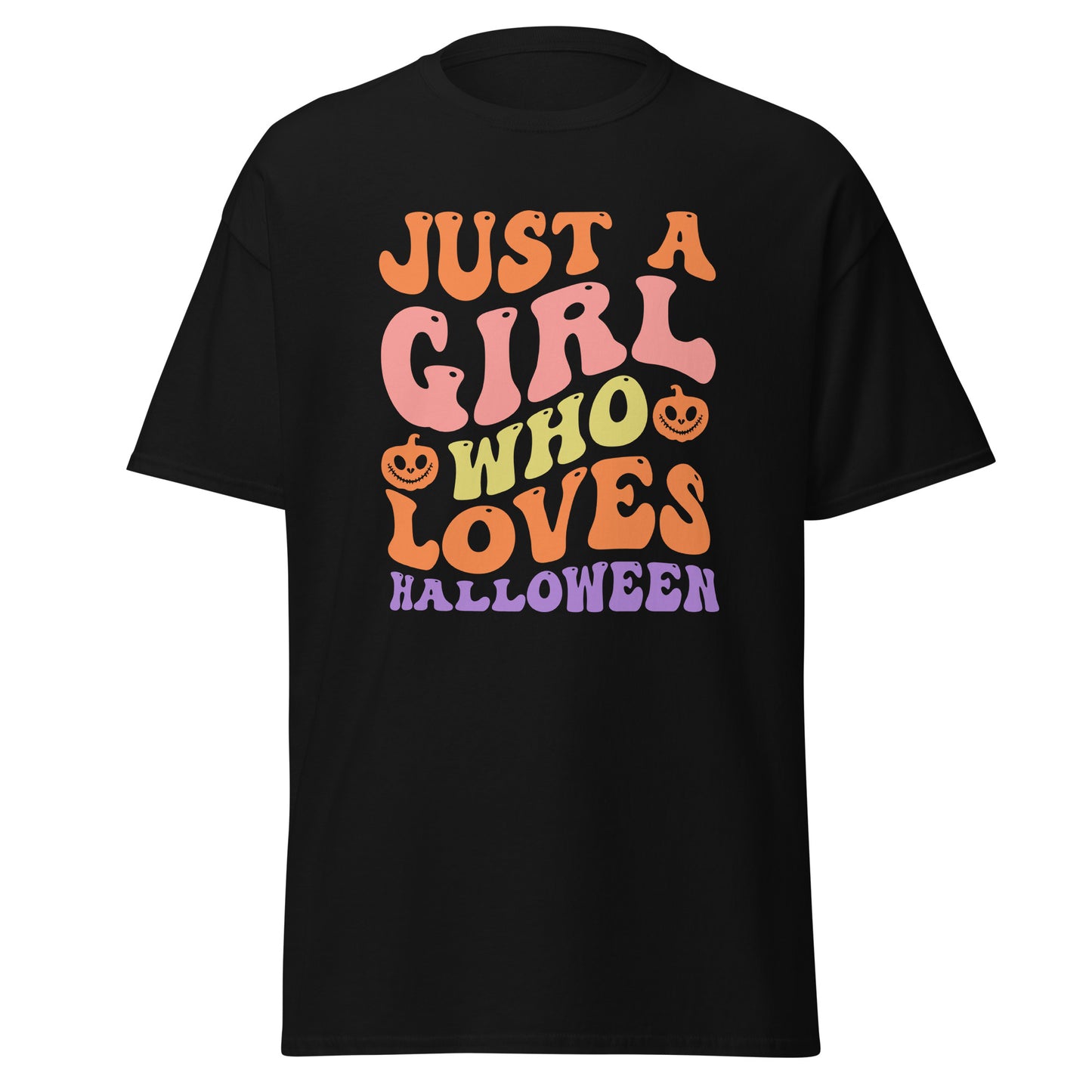 just a girl who loves halloween , Halloween Design Soft Style Heavy Cotton T-Shirt