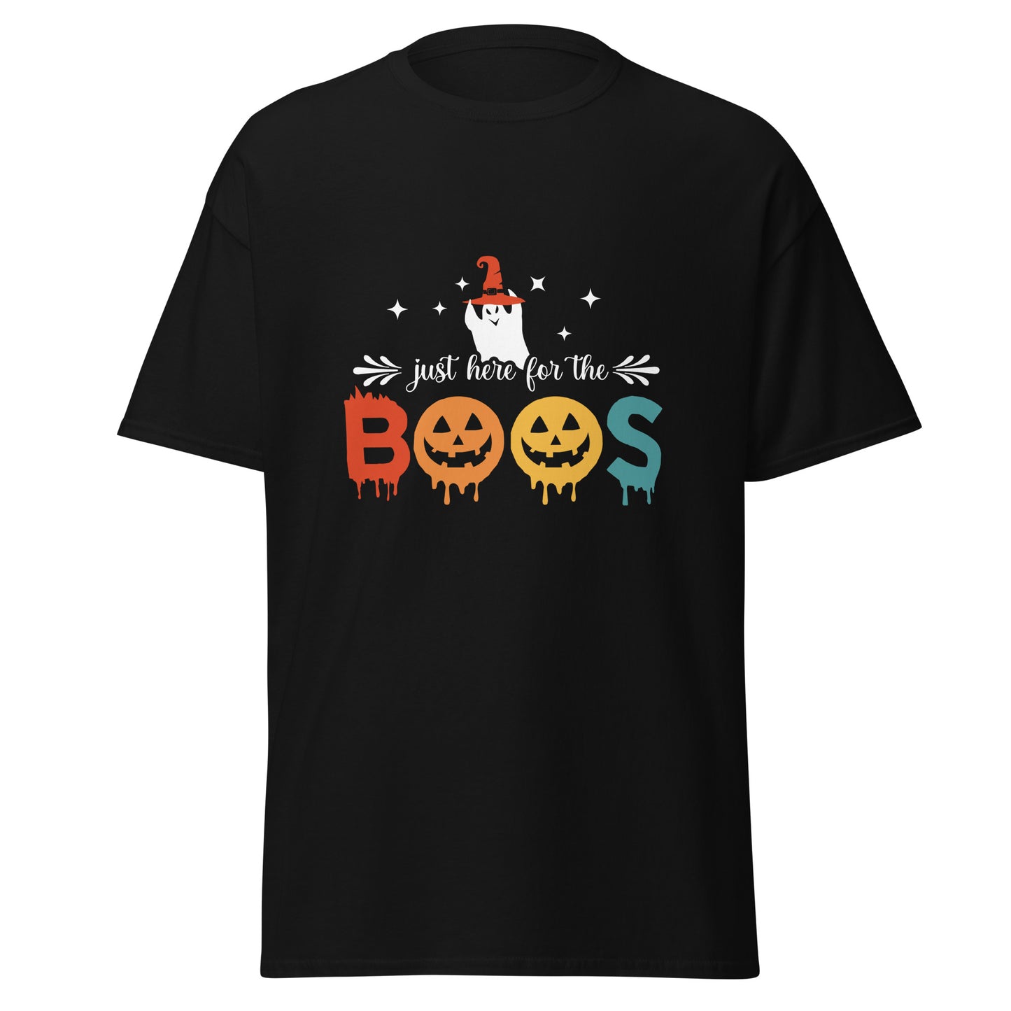 Just Here For The Boos, camiseta de algodón pesado de estilo suave con diseño de Halloween