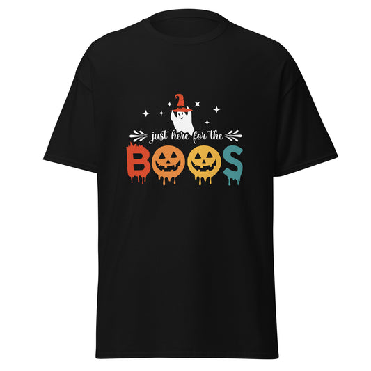 Just Here For The Boos , Halloween Design Soft Style Heavy Cotton T-Shirt