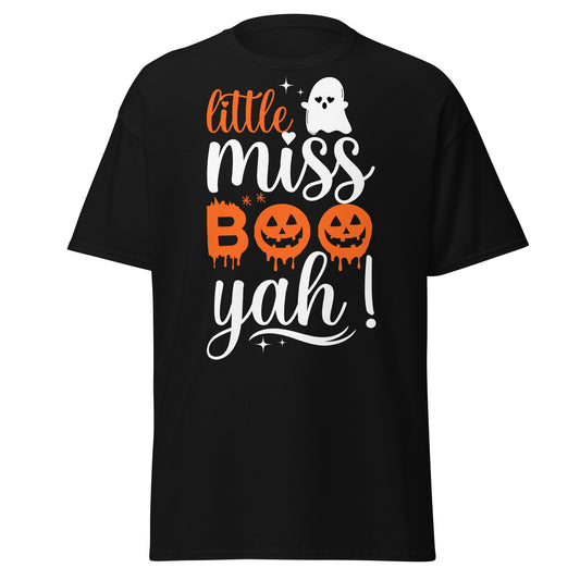 Little Miss Boo Yah , Halloween Design Soft Style Heavy Cotton T-Shirt