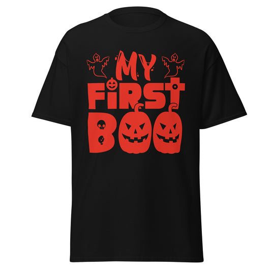 My First Boo, Halloween-Design, weiches T-Shirt aus schwerer Baumwolle