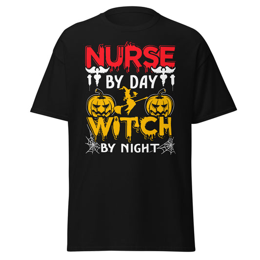 Nurse By Day Witch by Night , Halloween Design Soft Style Heavy Cotton T-Shirt