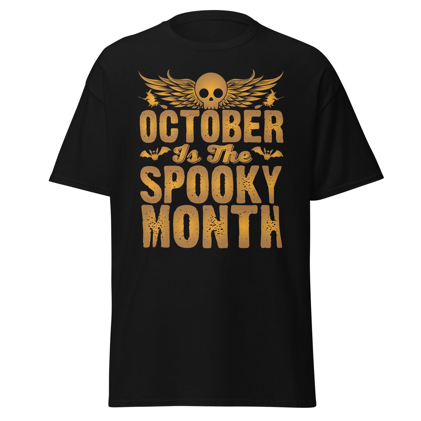 OCTOBER IS THE SPOOKY MONTH , Halloween Design Soft Style Heavy Cotton T-Shirt