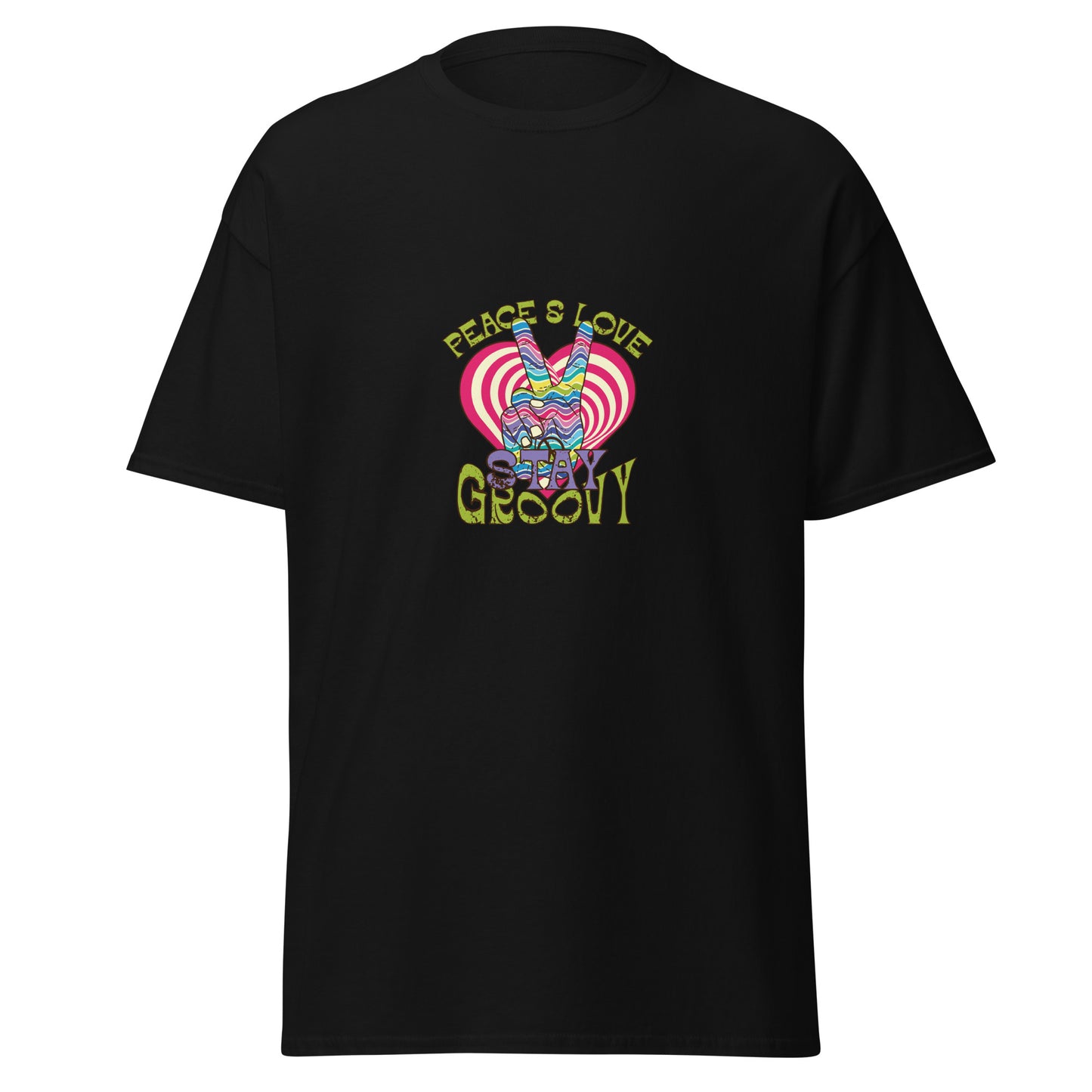 Peace &amp; Love Stay Groovy, Halloween-Design, weiches T-Shirt aus schwerer Baumwolle