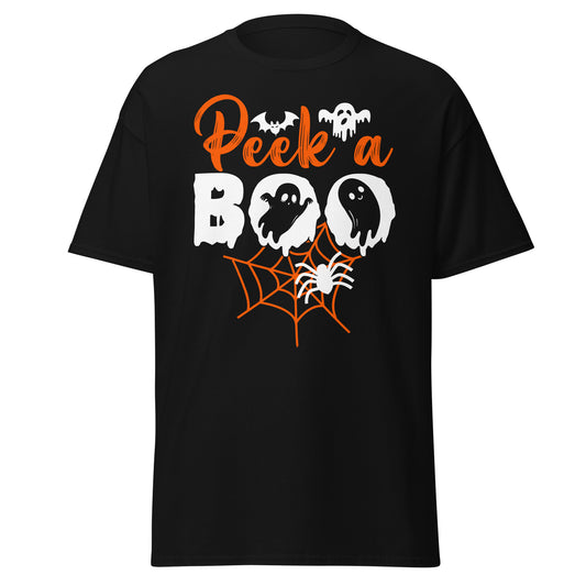 PEEK A BOO, Halloween-Design, weiches T-Shirt aus schwerer Baumwolle