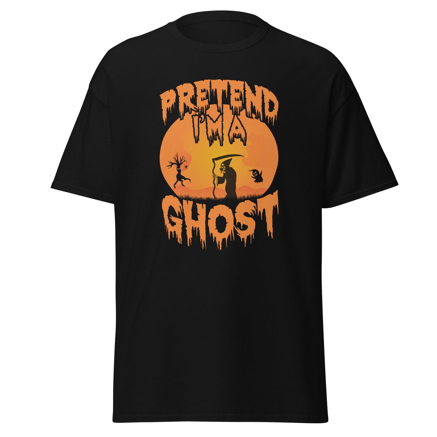 Finge que soy un fantasma, camiseta de algodón pesado de estilo suave con diseño de Halloween