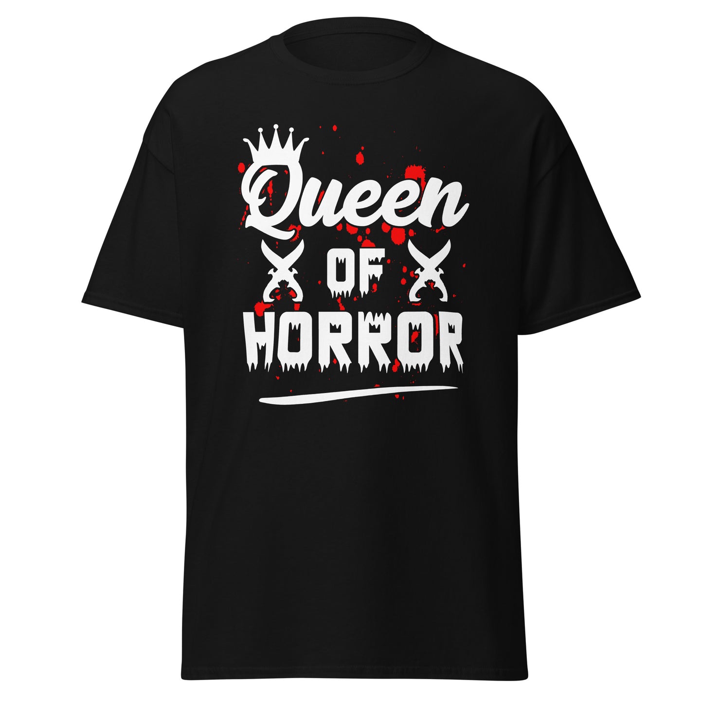 Queen Of Horror, camiseta de algodón pesado de estilo suave con diseño de Halloween