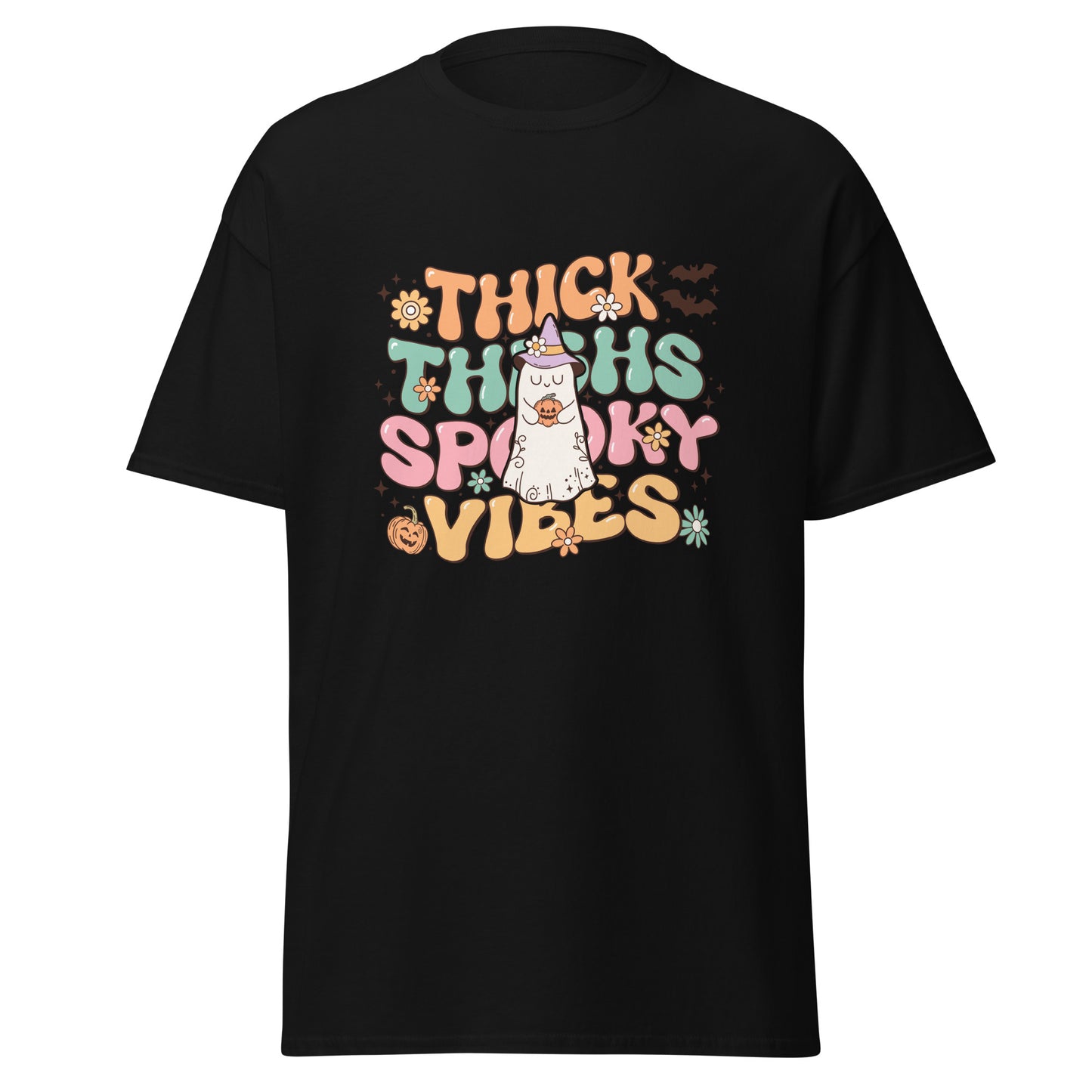 Thick Thighs Spooky Vibes , Halloween Design Soft Style Heavy Cotton T-Shirt