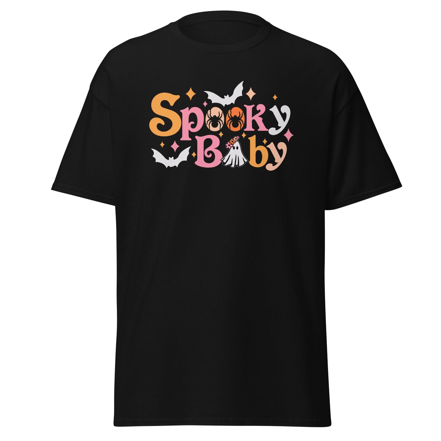 Gruseliges Baby, Halloween-Design, weiches T-Shirt aus schwerer Baumwolle