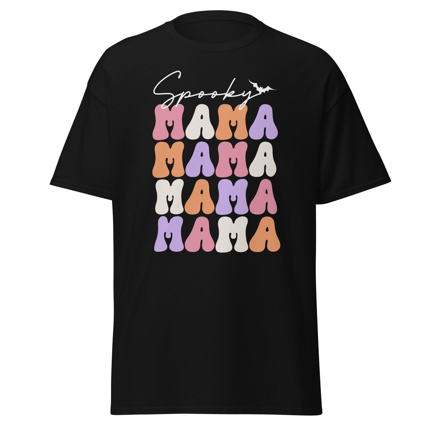 SPOOKY MAMA , Halloween Design Soft Style Heavy Cotton T-Shirt