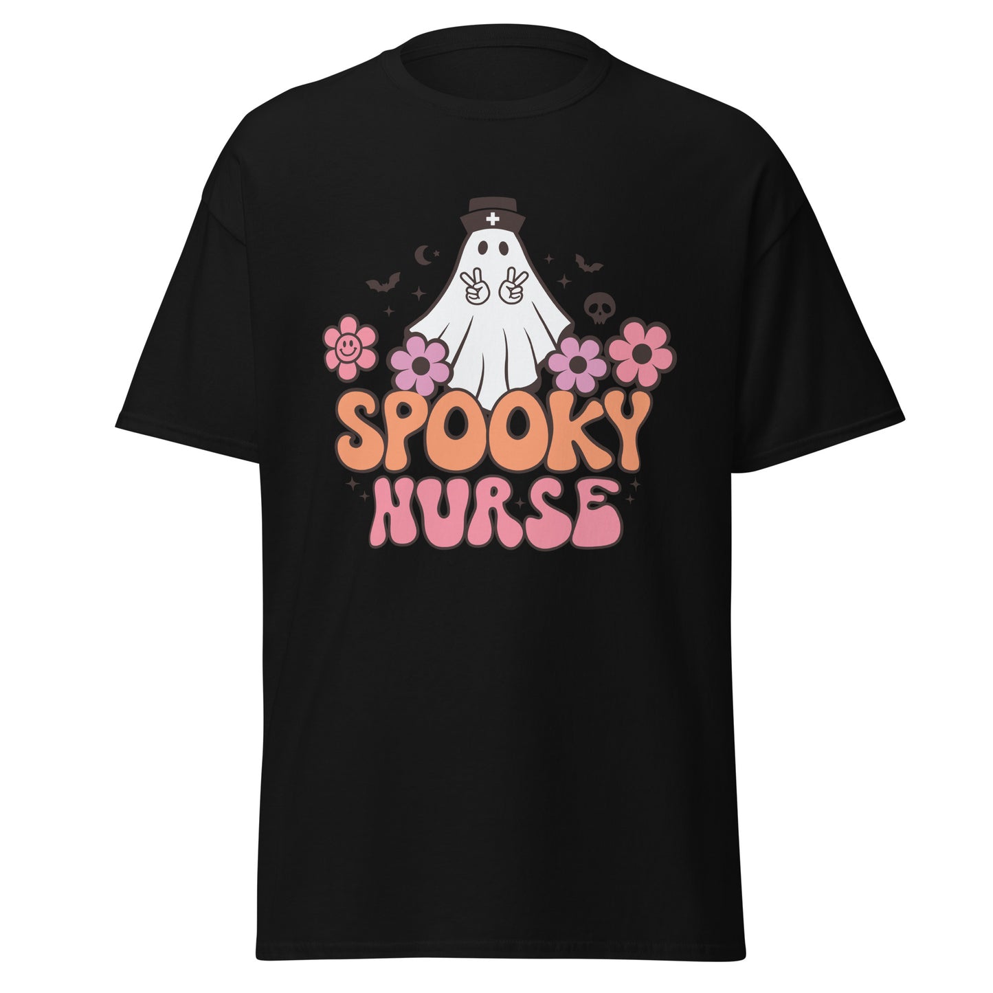 Gruselige Krankenschwester, Halloween-Design, weiches T-Shirt aus schwerer Baumwolle