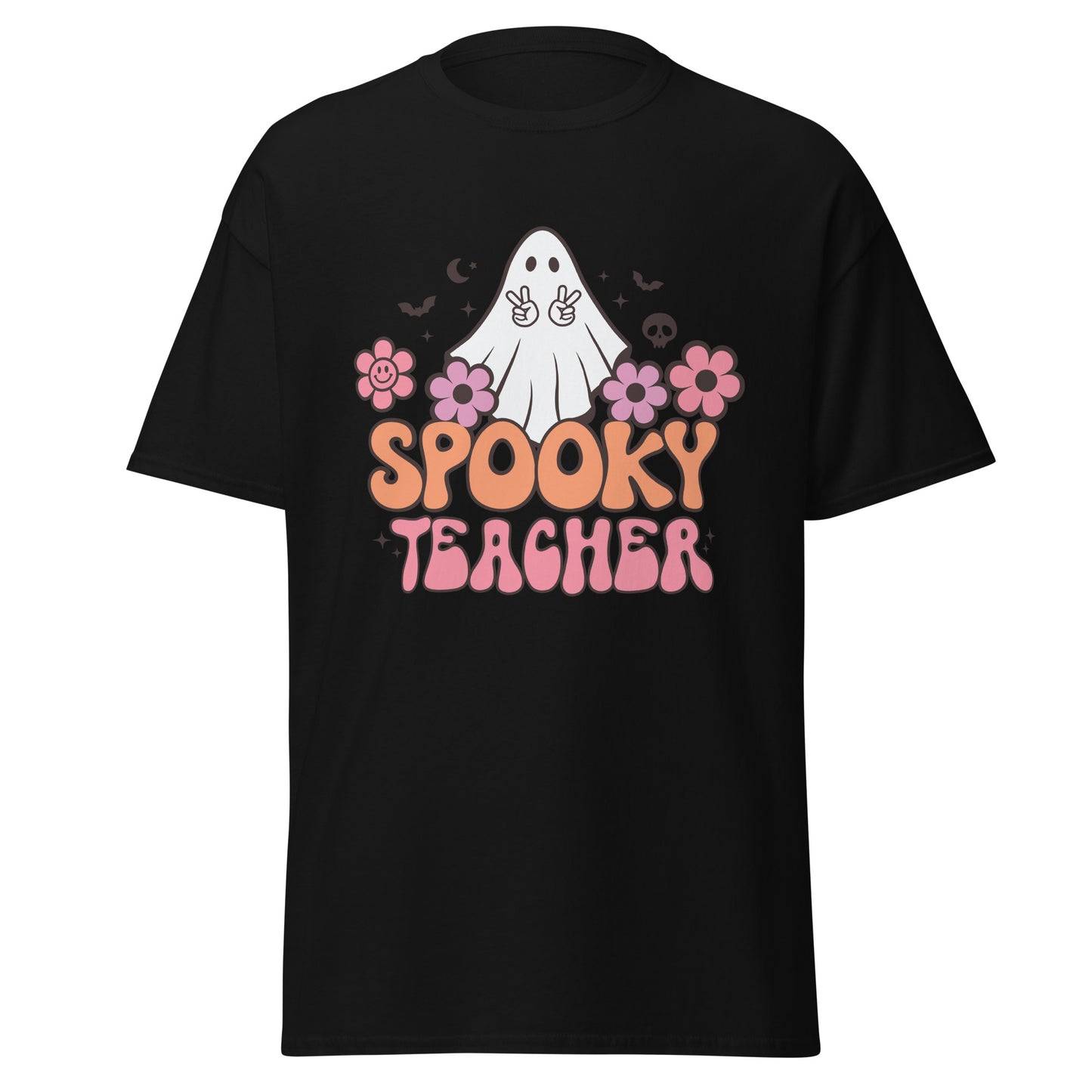 Gruseliger Lehrer, Halloween-Design, weiches T-Shirt aus schwerer Baumwolle