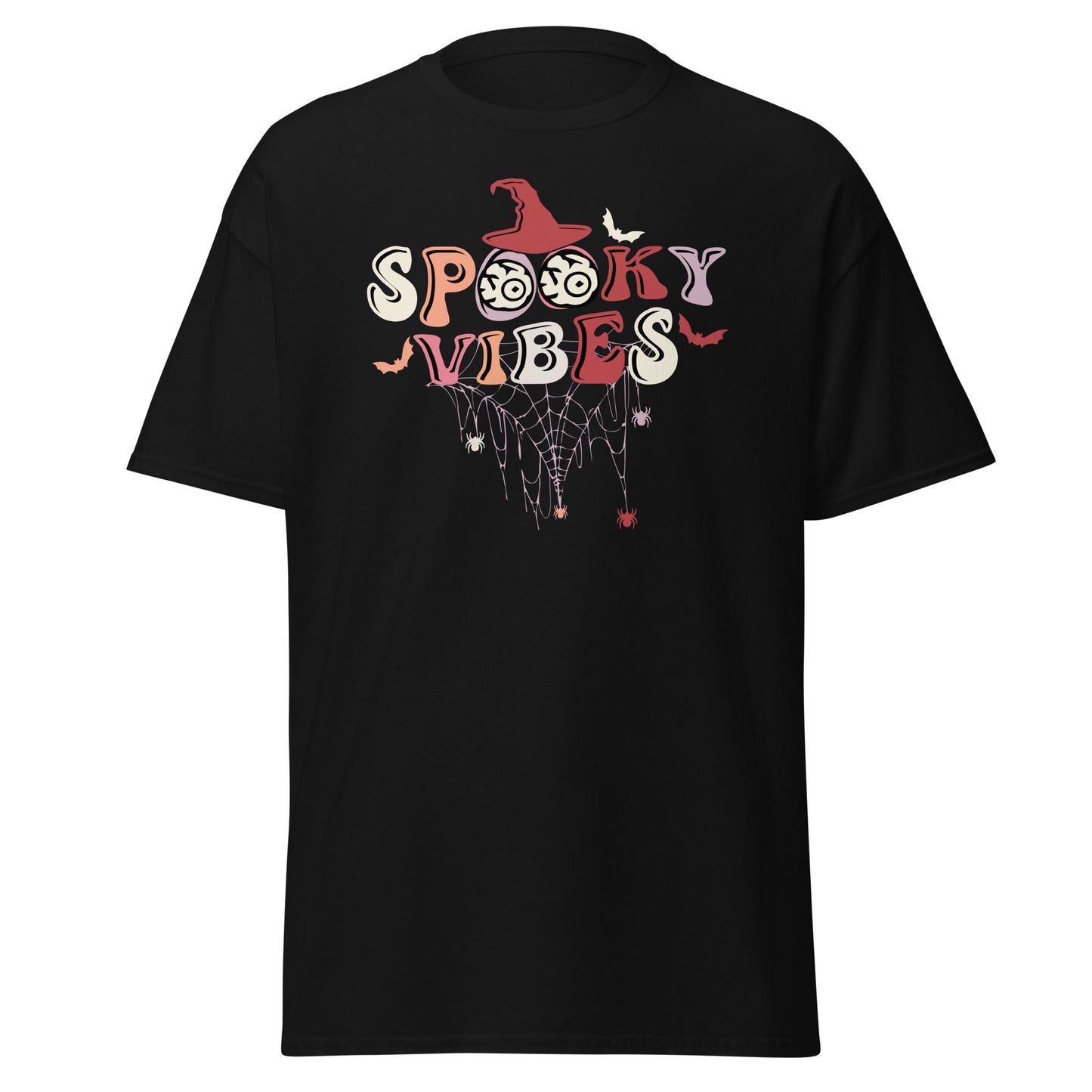 Spooky Vibes Retro, Halloween-Design, weiches T-Shirt aus schwerer Baumwolle