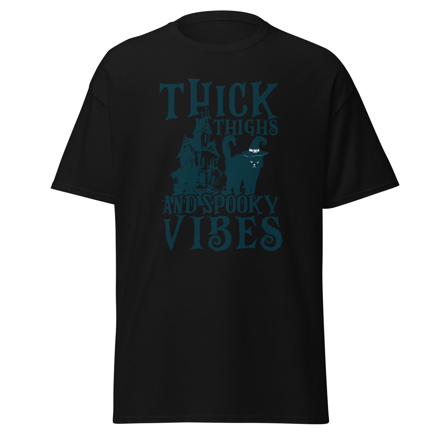 THICK THIGHS AND SPOOKY VIBES , Halloween Design Soft Style Heavy Cotton T-Shirt