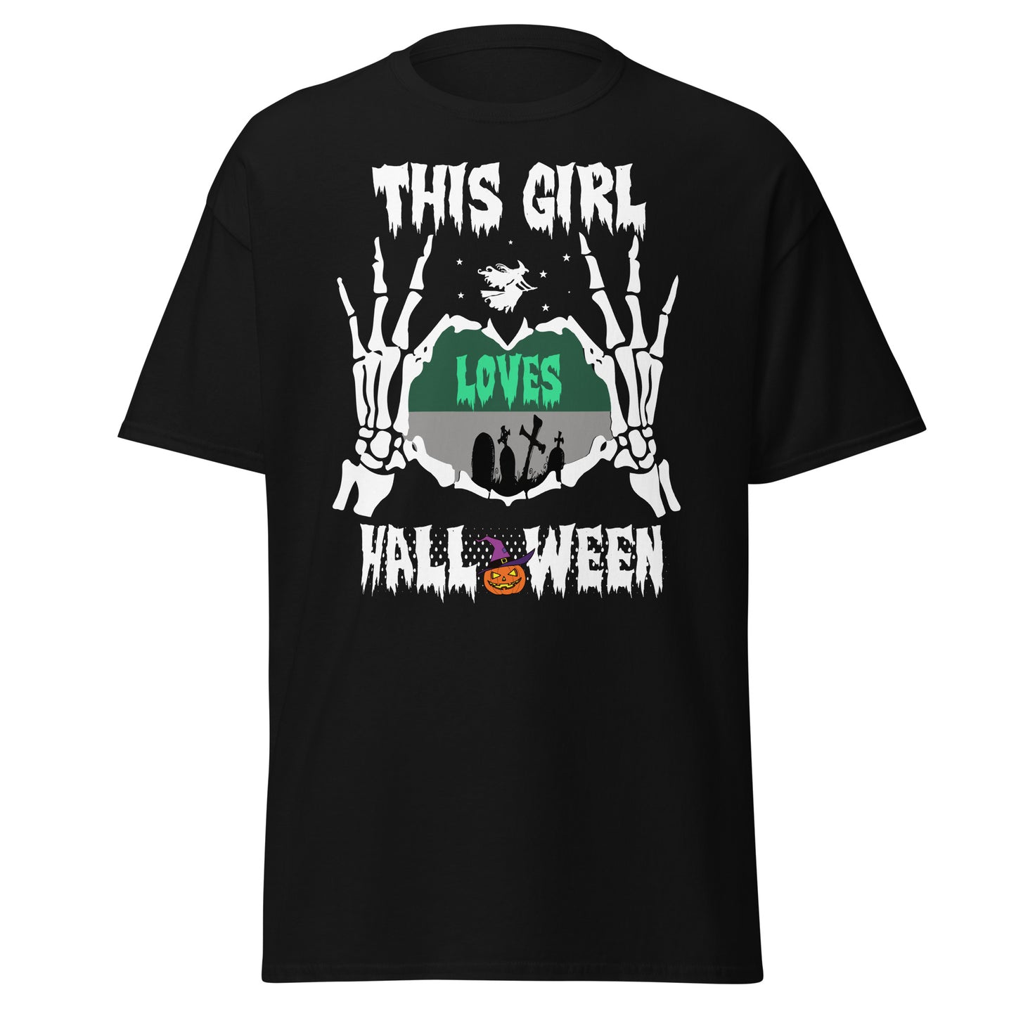 A esta chica le encanta Halloween, camiseta de algodón pesado de estilo suave con diseño de Halloween