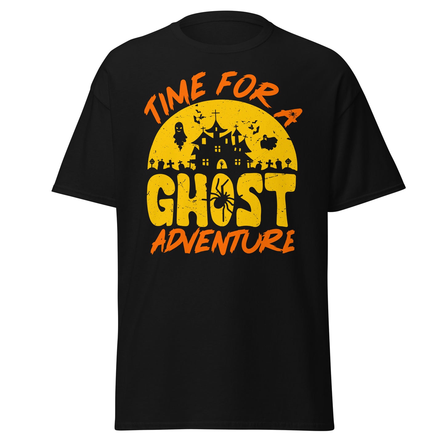 Zeit für ein Geisterabenteuer, weiches T-Shirt aus schwerer Baumwolle im Halloween-Design