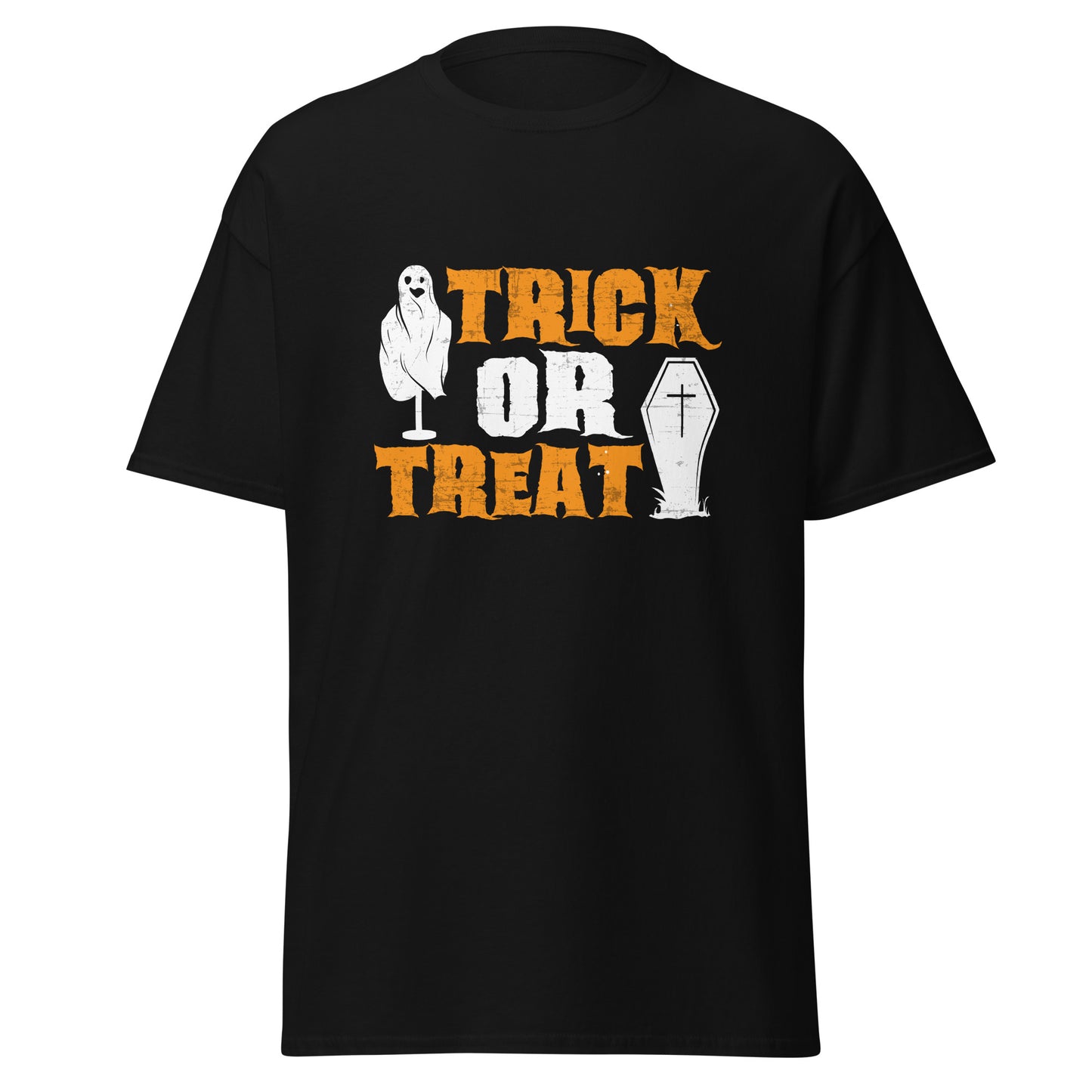 Truco o trato, camiseta de algodón pesado de estilo suave con diseño de Halloween