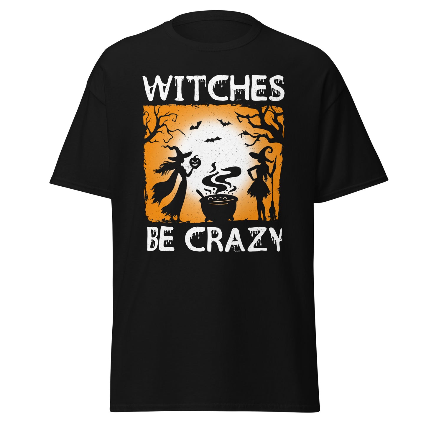 Witches Be Crazy , Halloween Design Soft Style Heavy Cotton T-Shirt