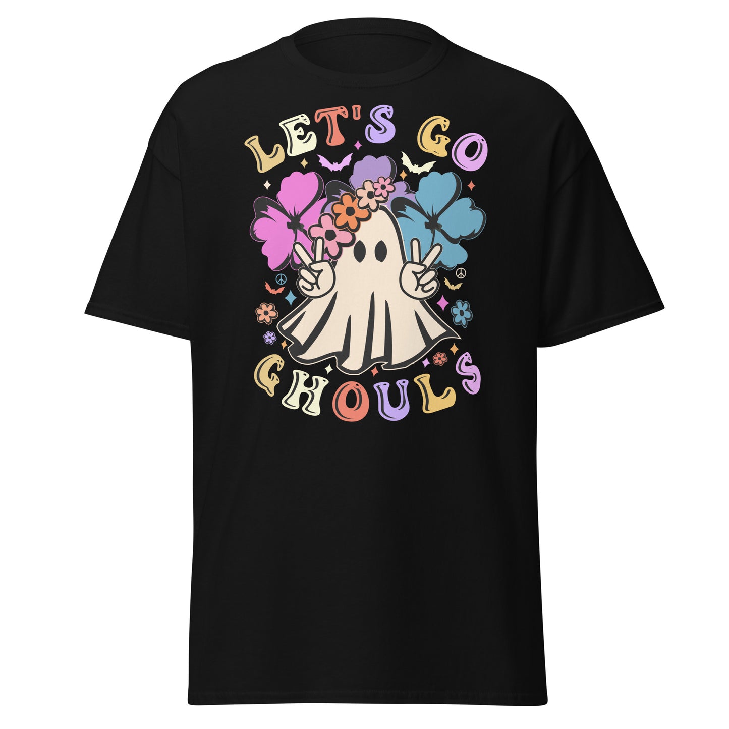 Let's go ghouls, camiseta de algodón pesado de estilo suave con diseño de Halloween