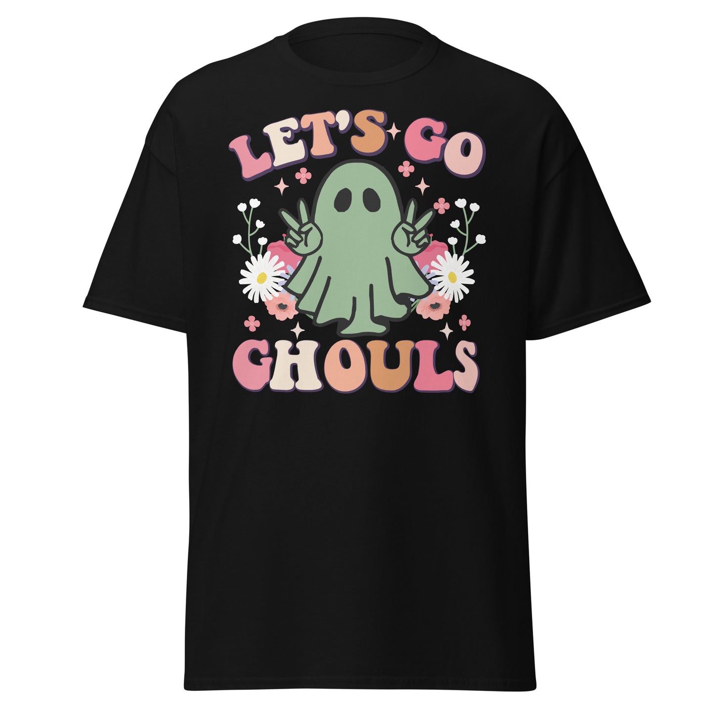 Let's go Ghouls, Halloween-Design, weiches T-Shirt aus schwerer Baumwolle