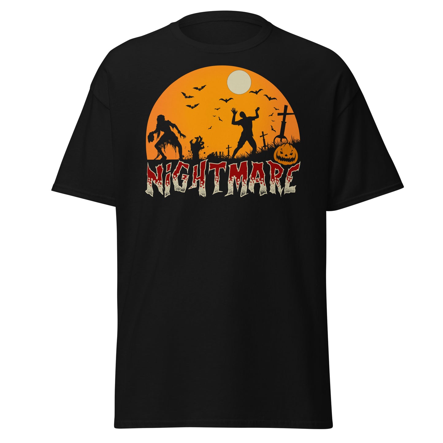 NIGHTMARE, Halloween-Design, weiches T-Shirt aus schwerer Baumwolle