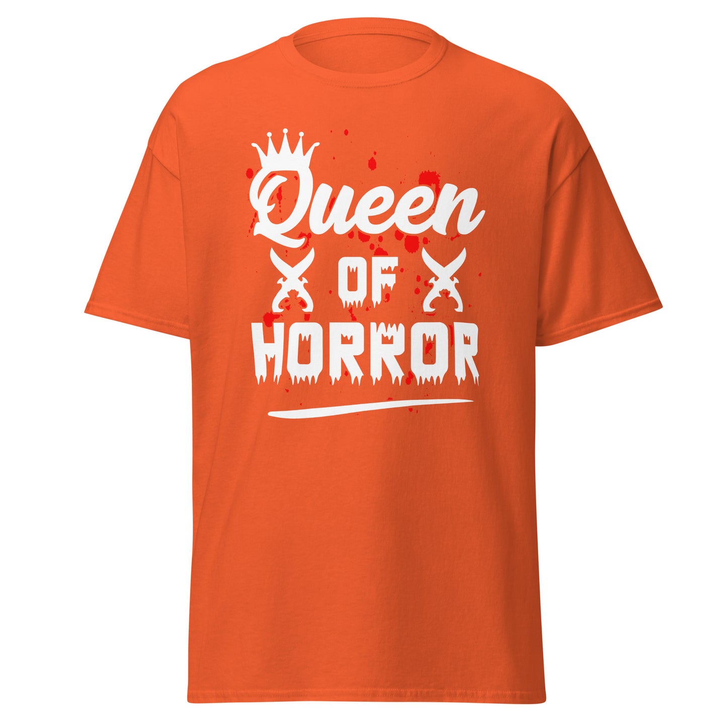 Queen Of Horror, camiseta de algodón pesado de estilo suave con diseño de Halloween