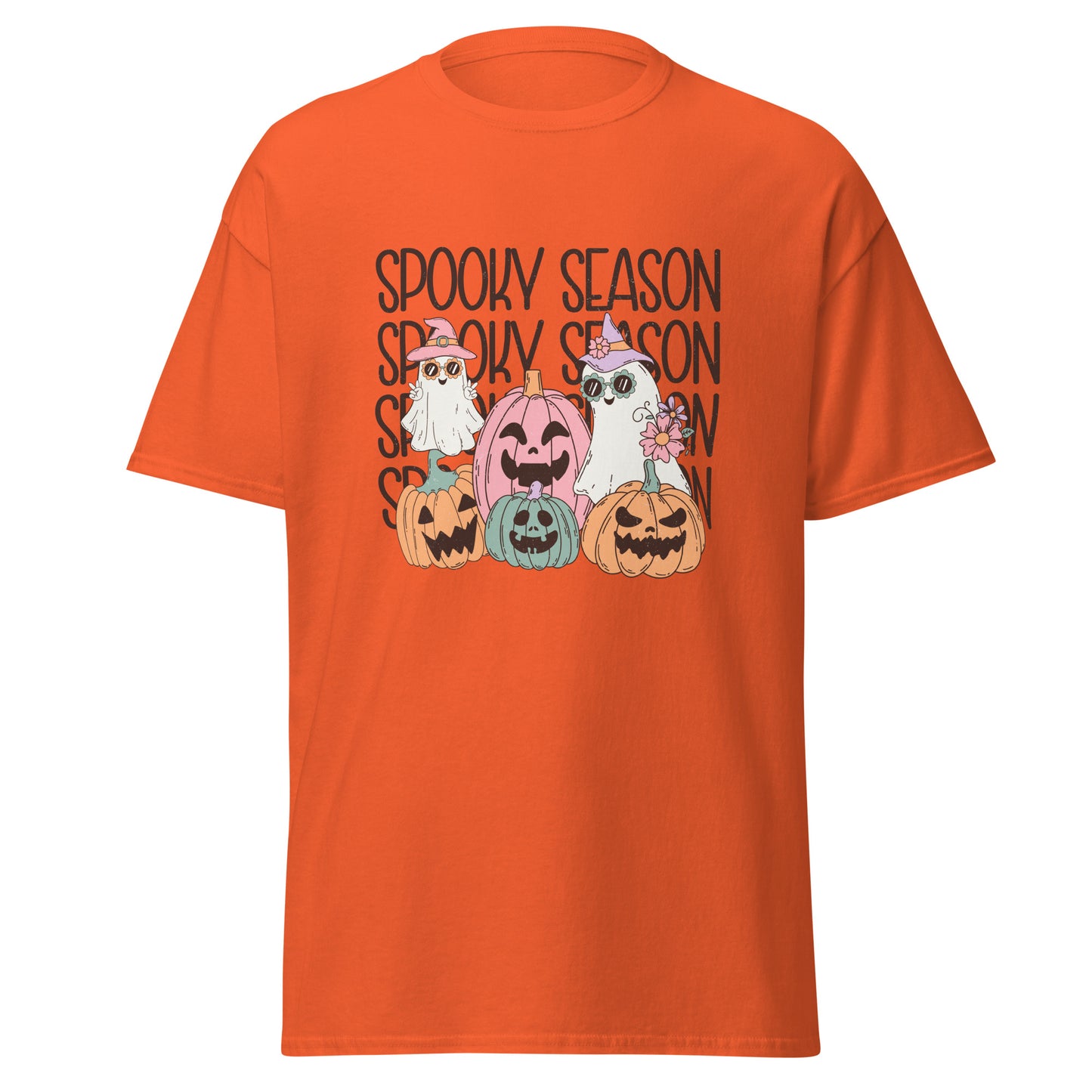 Temporada espeluznante, camiseta de algodón pesado de estilo suave con diseño de Halloween