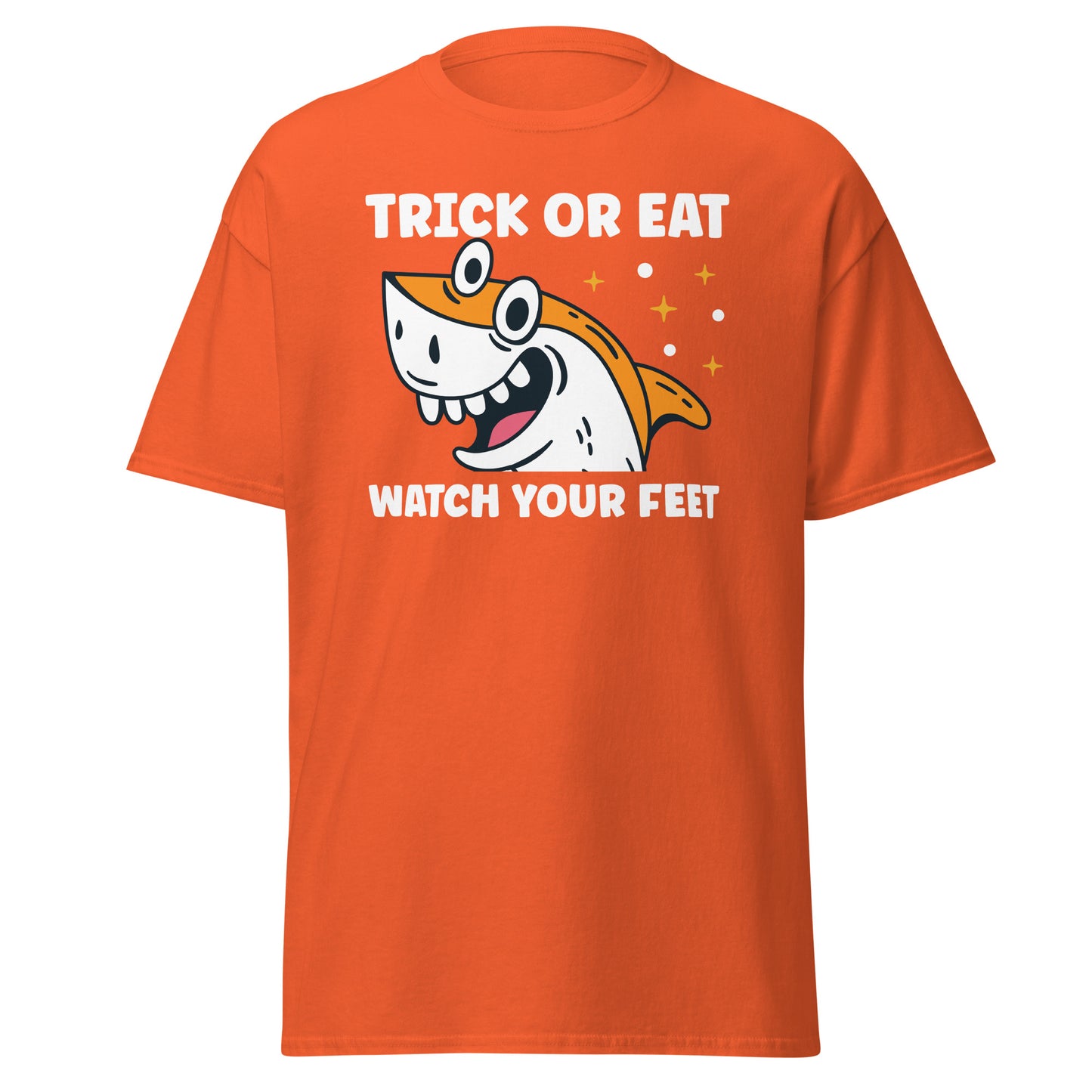 Shark Trick or Eat, camiseta de algodón pesado de estilo suave con diseño de Halloween