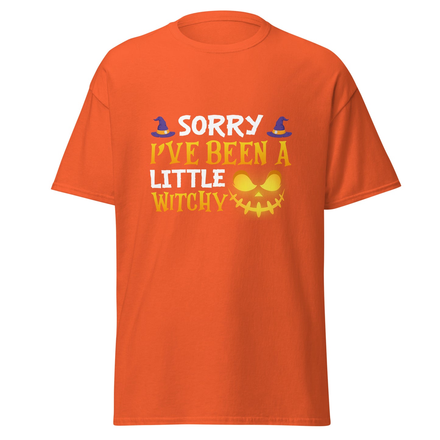 Sorry I've Been A Little Witchy, weiches T-Shirt aus schwerer Baumwolle im Halloween-Design