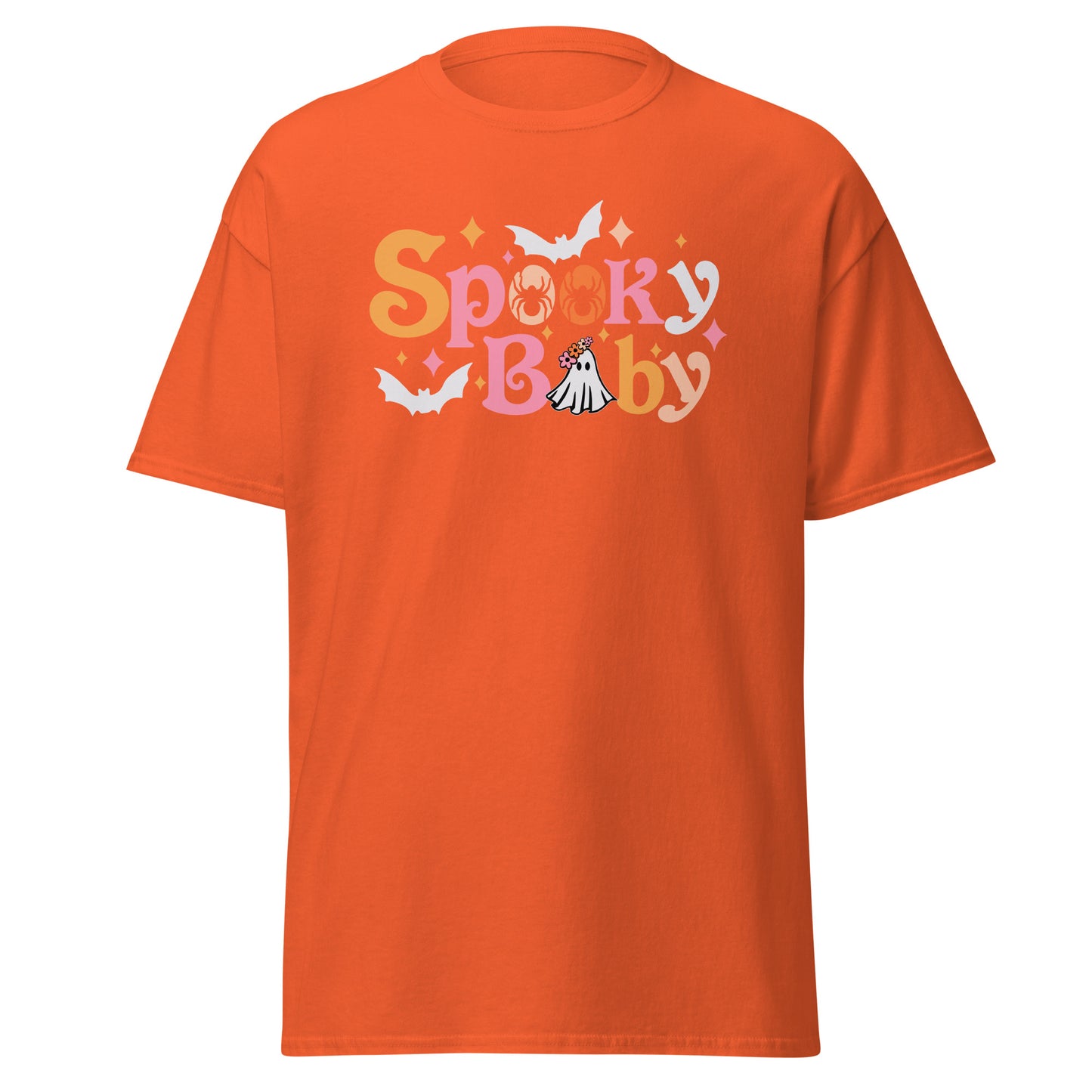 Gruseliges Baby, Halloween-Design, weiches T-Shirt aus schwerer Baumwolle