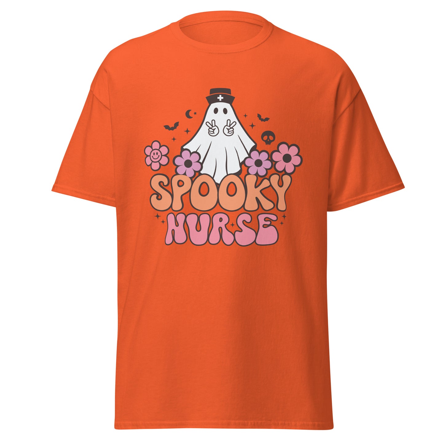 Gruselige Krankenschwester, Halloween-Design, weiches T-Shirt aus schwerer Baumwolle