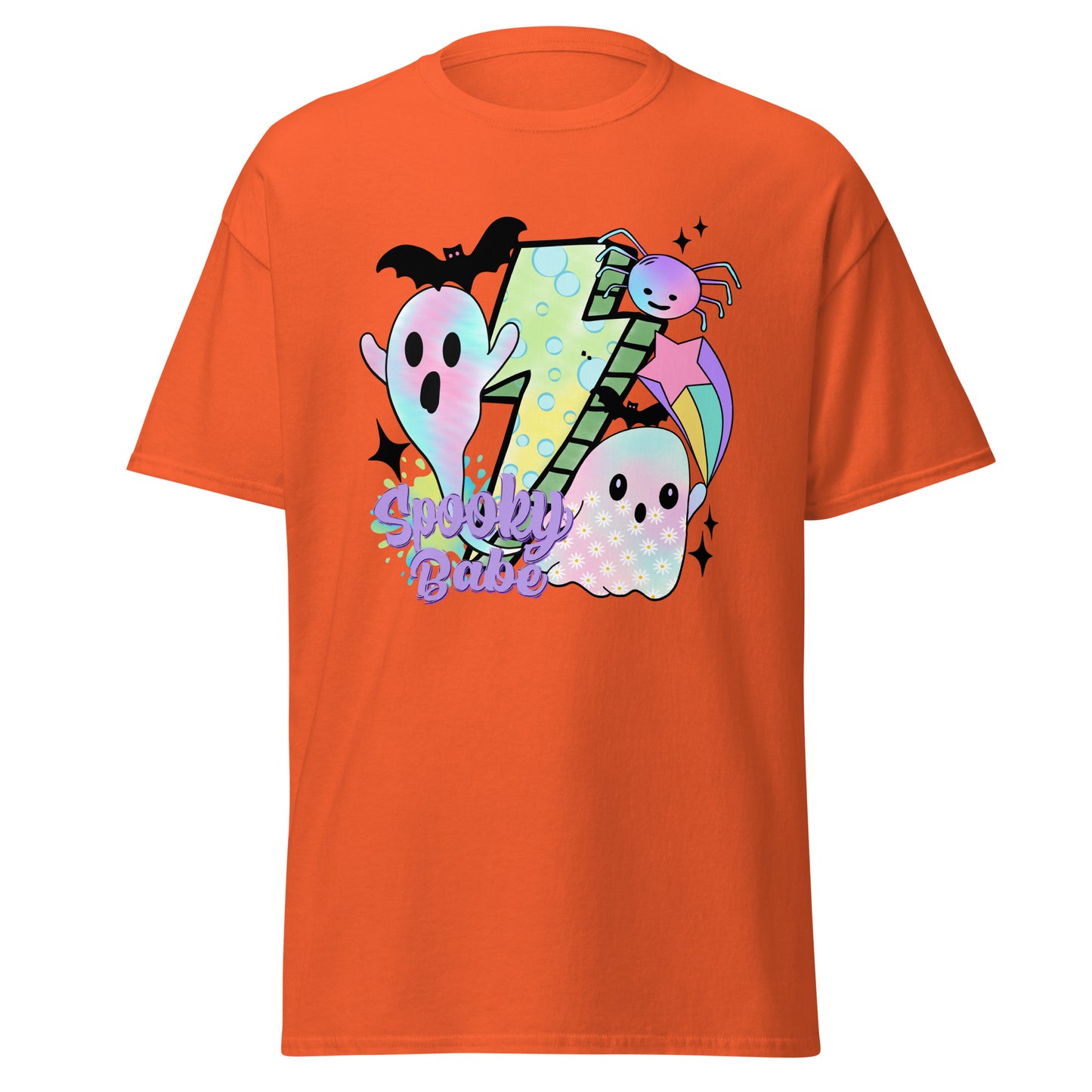 Spooky Babe, camiseta de algodón pesado de estilo suave con diseño de Halloween