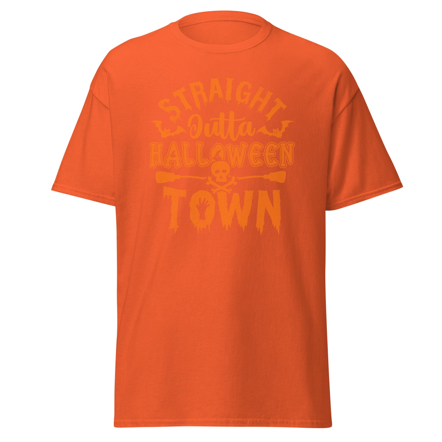 Straight Outta Halloween Town, weiches T-Shirt aus schwerer Baumwolle im Halloween-Design