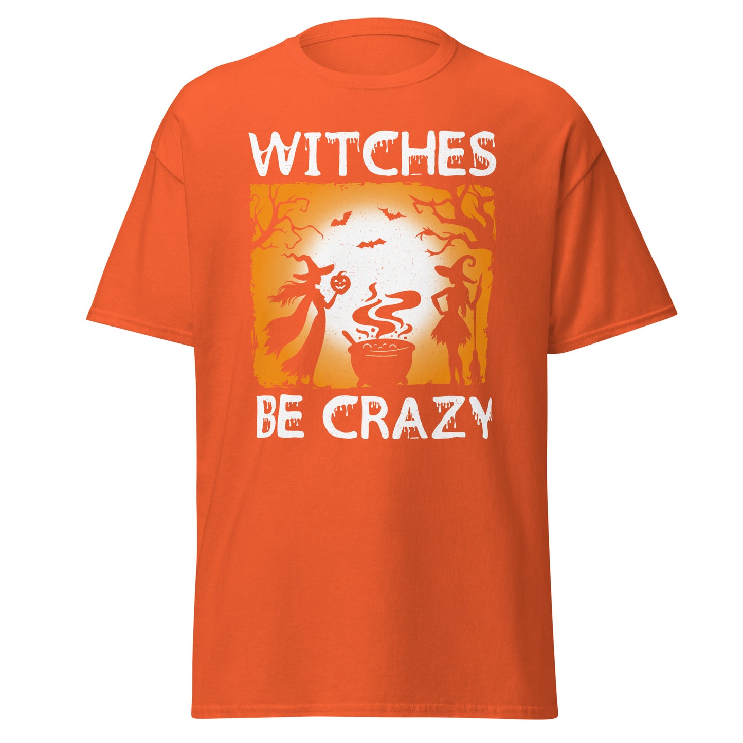 Witches Be Crazy, camiseta de algodón pesado de estilo suave con diseño de Halloween