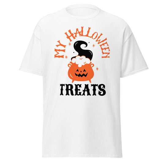 Meine Halloween-Leckereien, weiches T-Shirt aus schwerer Baumwolle im Halloween-Design