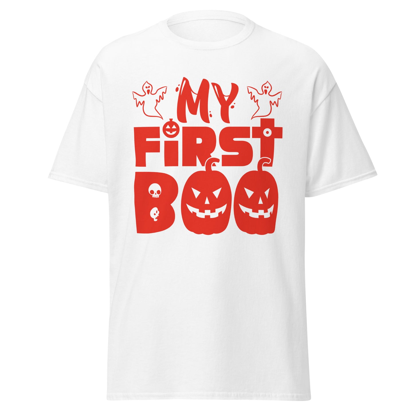 My First Boo, Halloween-Design, weiches T-Shirt aus schwerer Baumwolle