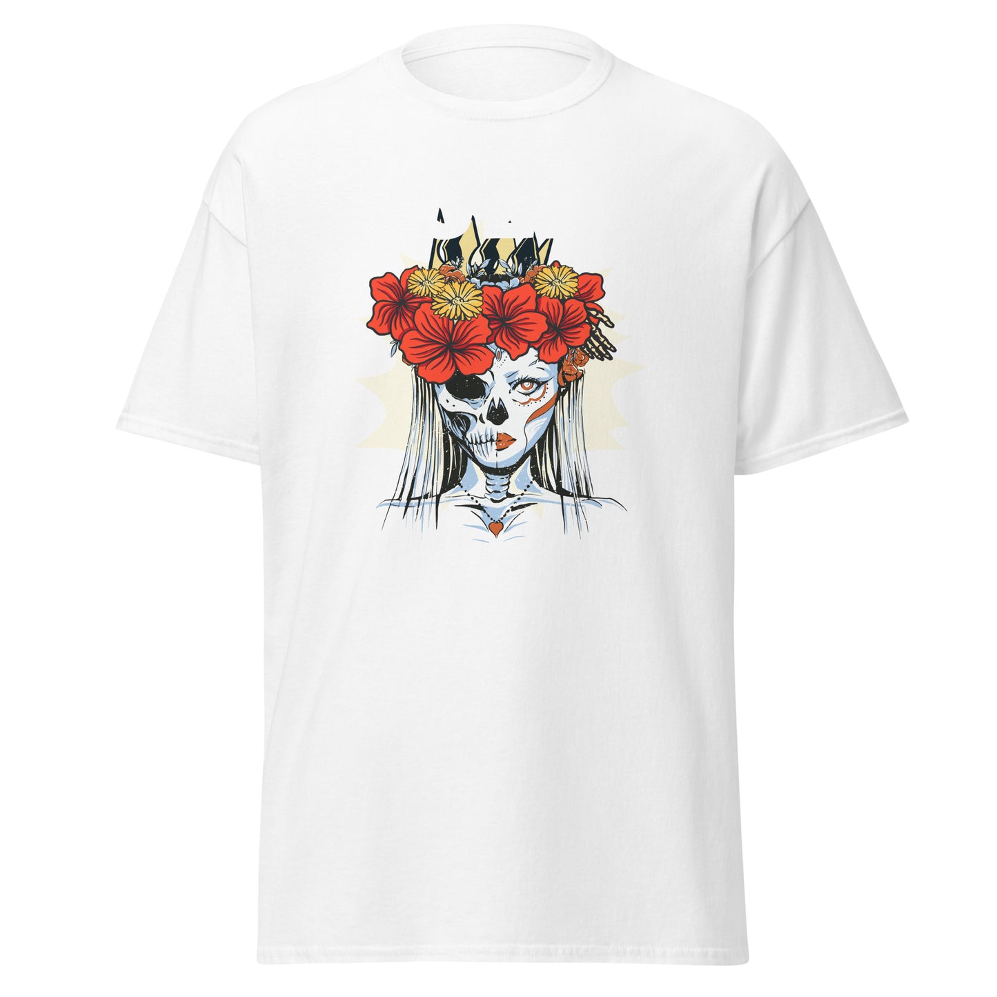 Queen of Horror, Halloween-Design, weiches T-Shirt aus schwerer Baumwolle