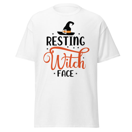 resting witch face , Halloween Design Soft Style Heavy Cotton T-Shirt