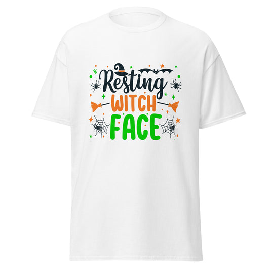 Resting Witch Face , Halloween Design Soft Style Heavy Cotton T-Shirt