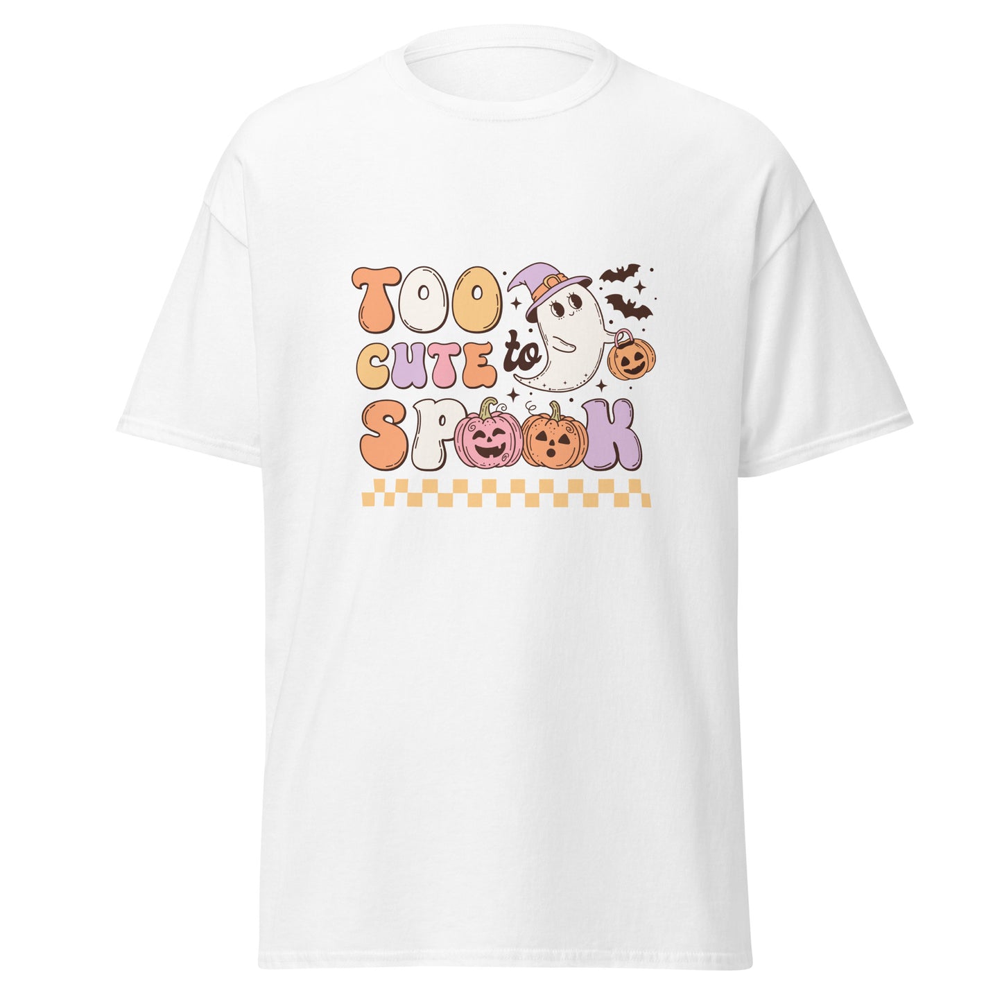 Too Cute To Spook, weiches T-Shirt aus schwerer Baumwolle im Halloween-Design