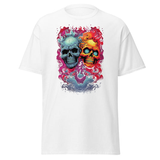 Totenkopf explodiert, Halloween-Design, weiches T-Shirt aus schwerer Baumwolle