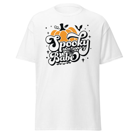 Spooky Babe, Halloween-Design, weiches T-Shirt aus schwerer Baumwolle