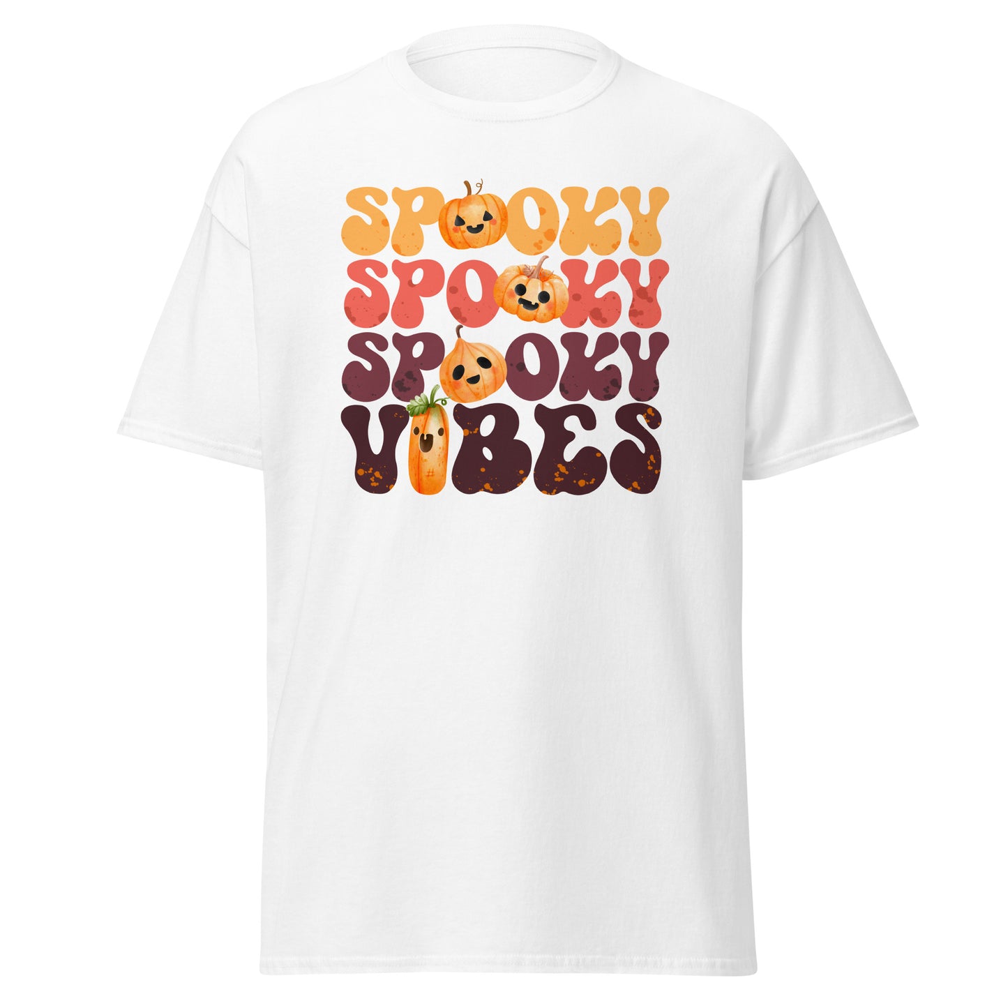 Spooky Vibes , Halloween Design Soft Style Heavy Cotton T-Shirt