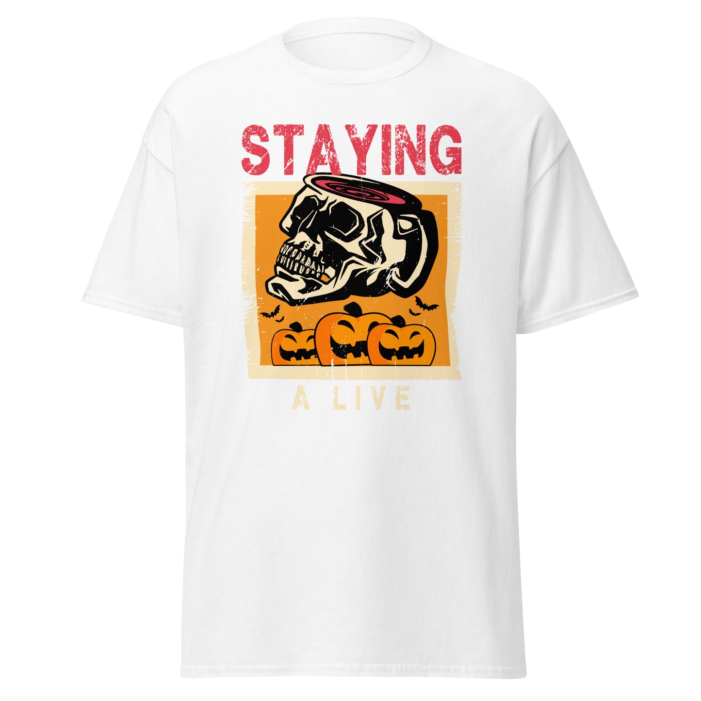 Stayng A Live, Halloween-Design, weiches T-Shirt aus schwerer Baumwolle