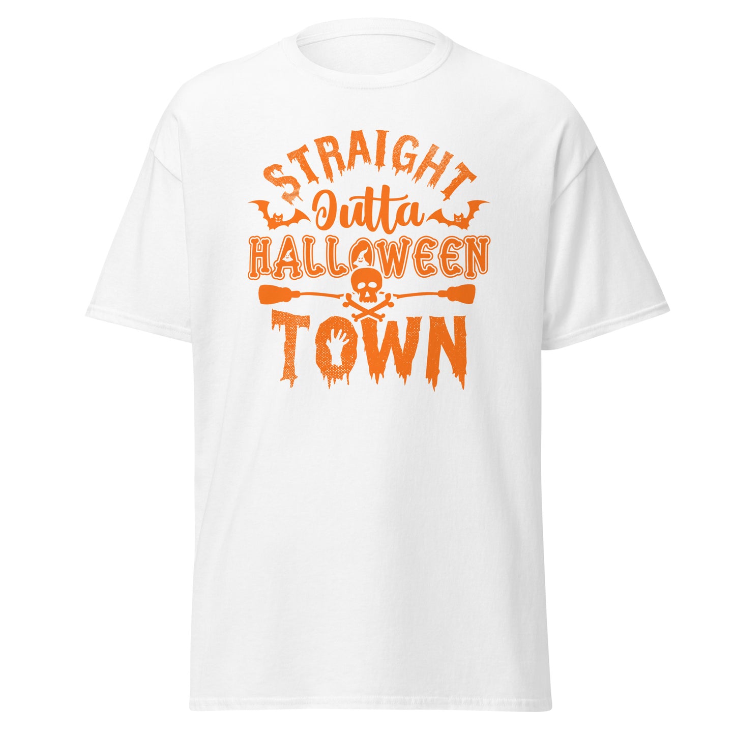 Straight Outta Halloween Town, weiches T-Shirt aus schwerer Baumwolle im Halloween-Design