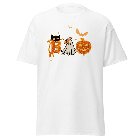 The boo crew, camiseta de algodón pesado de estilo suave con diseño de Halloween