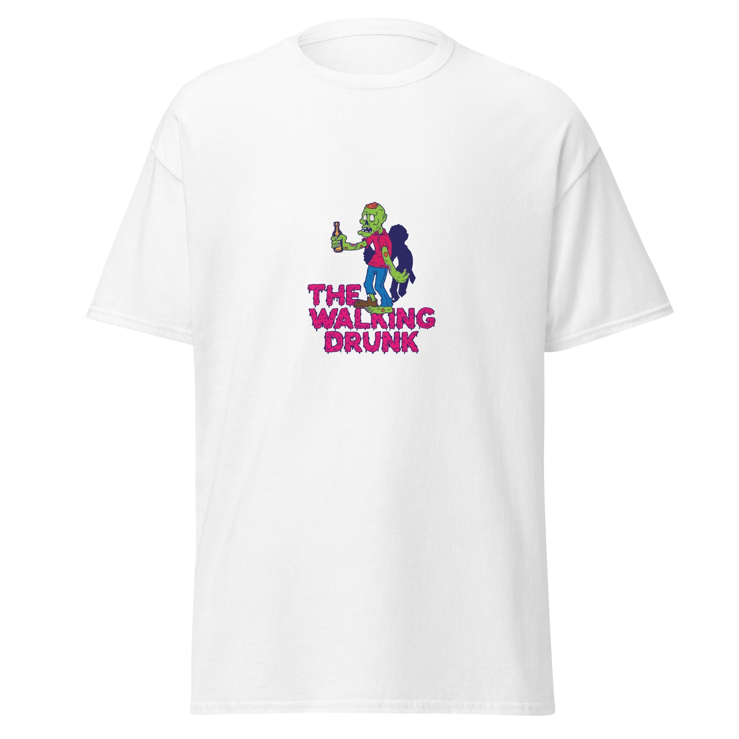 The Walking Drunk, camiseta de algodón pesado de estilo suave con diseño de Halloween