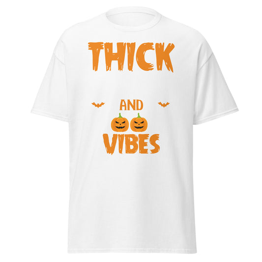 Thick Thighs & Spooky Vibes , Halloween Design Soft Style Heavy Cotton T-Shirt